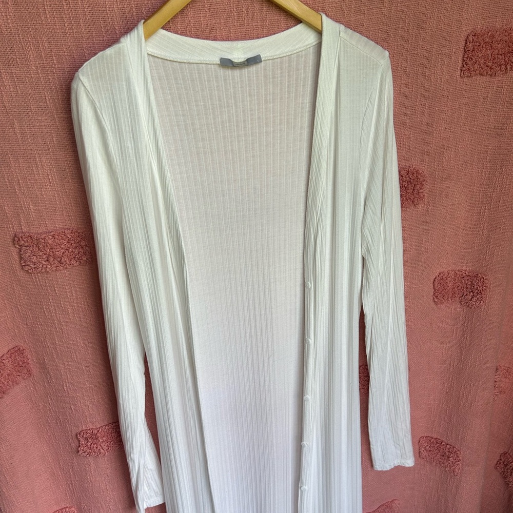 Tart White Ribbed Duster size L